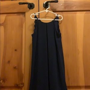 Navy blue scalloped girls dress